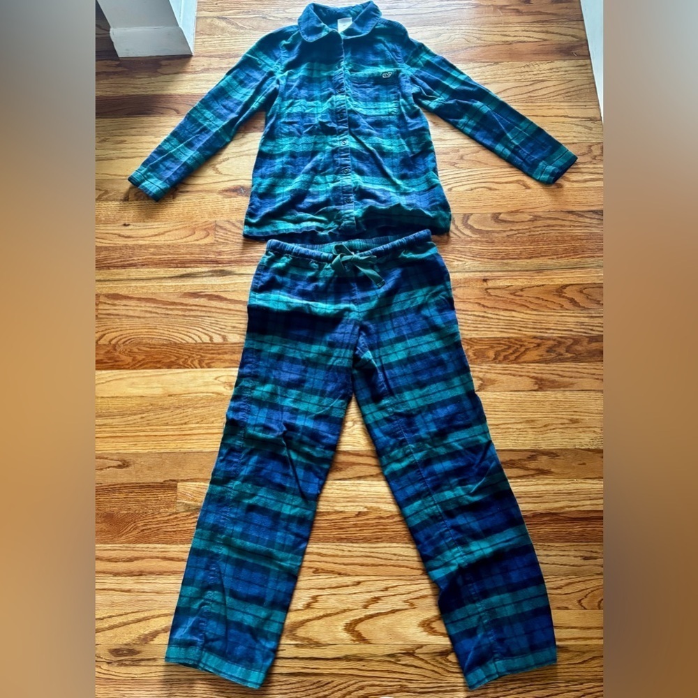 Vineyard Vines XXS Women's Black Watch Plaid Pajama Set